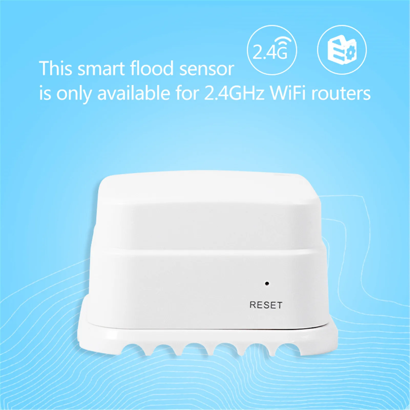 WiFi сензор за вода | Аларма за детектор на вода | Интелигентен сензор за изтичане на вода Сензор за аларма за откриване на наводнения, Sma Изображение 0